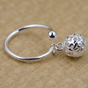 Bagues ouvert avec boules en argent sterling 925 pour femme, bijoux anti-allergie, à la mode, 2022 - Product Image 3