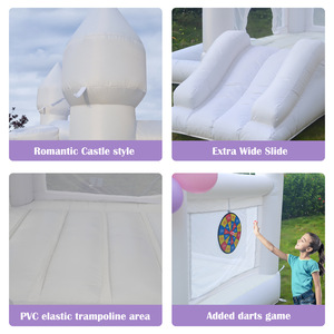 Château gonflable intérieur/extérieur blanc personnalisé en usine, aire de jeux pour enfants avec escalade et toboggan pour <span class=keywords><strong>piscine</strong></span> à balles de divertissement de mariage - Product Image 3