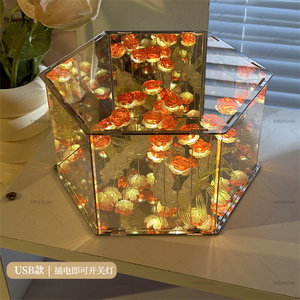 Película termorretráctil Material DIY flor Artificial tulipán luz de noche decoración del hogar regalo para Gitlfriend lámpara de noche de tulipán hecha a mano - Product Image 4