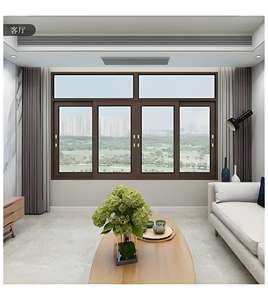 Janelas Deslizantes de Alumínio por Atacado com Vidro Temperado Duplo, Design Minimalista, À Prova de Furacões, Usadas em Casas/Villas/Hotéis - Product Image 2