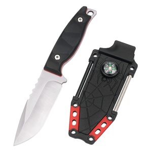 Cuchillo Táctico de Supervivencia Profesional para Bricolaje, con Brújula, Funda de Cuero, Acero Inoxidable y Plástico, para Camping y Caza al Aire Libre - Product Image 1