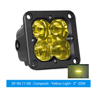 Feux antibrouillard LED 20W, 3 pouces, montage encastré, éclairage extérieur automobile, blanc, jaune, ambre, IP67, 9-36V DC, camion, SUV, 4x4, tout-terrain