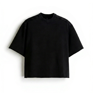 Proveedor de camisetas de algodón lisas de marca privada, corte holgado, impresión personalizada DTG, DTF, serigrafía disponible, fabricante con MOQ bajo. - Product Image 1