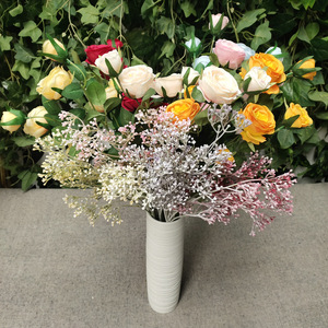 Bouquet de roses artificielles Queyiyi, fleurs en soie de 30 cm à 100 cm, décoration de mariage, décoration de la maison - Product Image 1