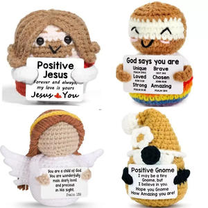 Produit fini : Figurine de poupée ornementale tricotée à la main, motif ange nain mignon, énergie positive, produit transfrontalier très vendu, avec carte cadeau - Product Image 2