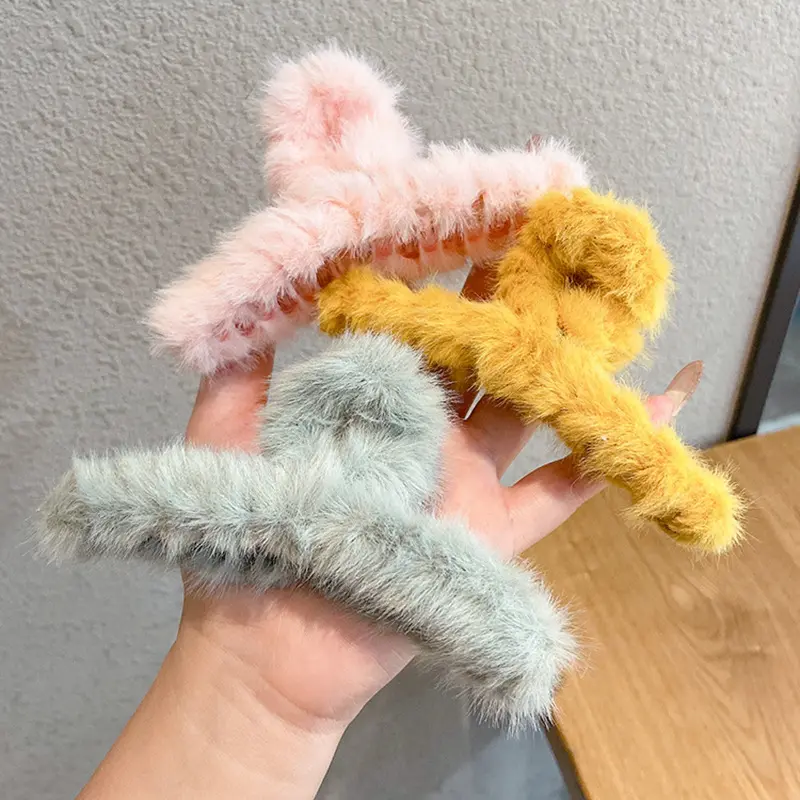 12cm INS Cutely Large Hair Clip For Women Accesorios para el cabello New Style Furry Hair Clip Korean Clips Hair Accessories