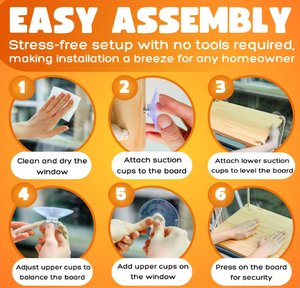 Asiento de madera maciza y ventosas fuertes, cama y muebles para ventana de gato, hamaca para gato, estante de ventana colgante interior, ventana de gato, melocotón - Product Image 3