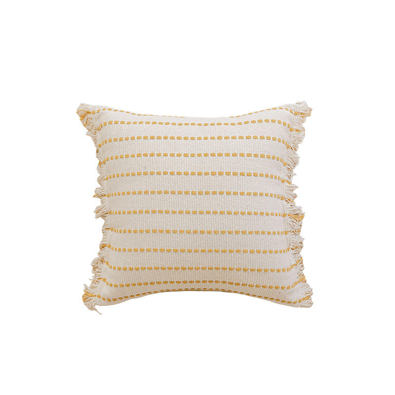 Striped cut-out fringed off-white