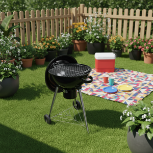 <span class=keywords><strong>Barbecue</strong></span> au charbon de bois portable de 18 pouces avec roues et bac à cendres, <span class=keywords><strong>barbecue</strong></span> d'extérieur pour le camping, les pique-niques et les grillades en plein air - Product Image 2