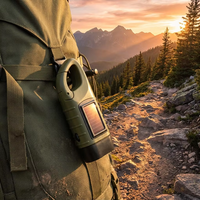 Lampe torche LED solaire à manivelle, étanche IP65, rechargeable, lampe de secours avec mousqueton pour le camping et la randonnée
