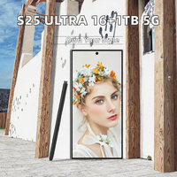 Smartphone S25 Ultra 5G 16 Go 1 To Android, Écran LCD 2K 120 Hz, Double SIM, Reconnaissance Faciale, Empreinte Digitale