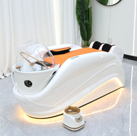 Lit de lavage de cheveux électrique pour salon de coiffure avec circulation d'eau, design moderne, bassin en céramique durable, grande taille, lit de massage pour le lavage des cheveux