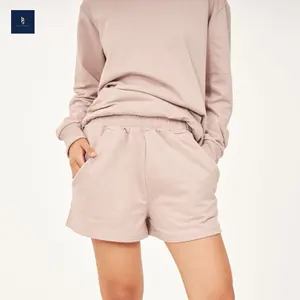 泰国制造的女式服装奶油色休闲设计服装的最优惠价格短汗衫法国毛圈面料