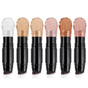 Bâtonnet <span class=keywords><strong>illuminateur</strong></span> double-embout sans logo pour contouring du visage et illumination corporelle, fini scintillant naturel et dimensionnel - Product Image 1