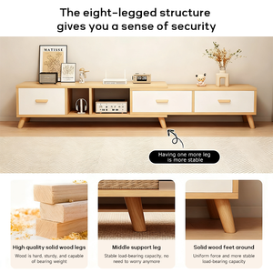 Mobile TV Moderno per <span class=keywords><strong>Soggiorno</strong></span>, Mobiletto TV in Legno Stile Rustico, <span class=keywords><strong>Dimensioni</strong></span> Regolabili - Product Image 4