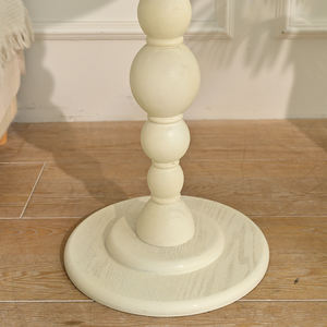 INNOVA European Style Decorative Eco-friendly Living Room <b>Coffee</b> <b>Table</b> White <b>Round</b> <b>Wood</b> Side <b>Table</b> with One Leg - Product Image 6