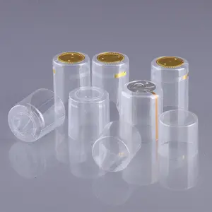 제조 업체의 유리 와인 병 용 PVC 열수축 접착제 투명 캡슐 도매
