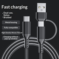 Câble de charge rapide 2-en-1 USB-A vers Type-C en nylon tressé pour téléphone