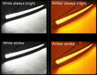 Barre lumineuse LED stroboscopique incurvée bicolore 32 42 50 52 pouces pour voitures et camions tout-terrain, lumière de conduite ambre et blanche, barre lumineuse LED de rampe