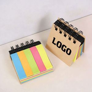 Custom Logo Printing Pocket Size Spiral Colorful <b>Sticky</b> <b>Note</b> Pad Mini Kraft Paper Notepads for Education Promotion - Product Image 1