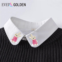 Appliques de lapin au crochet, patchs brodés, décorations en dentelle, tissu en feutre non tissé pour accessoires de col de chemise, garniture au crochet