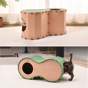 Premium Large Cat Cave <b>Bed</b> – Foldable Polyester Felt, Soundproof Enclosed Hideaway for Kittens & Pets - Product Image 4