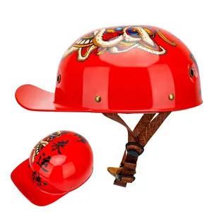 Stile cinese Caps Casco ABS DOT Retro Casco Moto Casco Off-road Moto Motocross Berretto Da Baseball Cap Annata Mezzo del Fronte del Casco