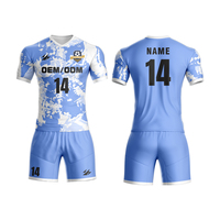 Jersey Sepak Bola Kustom untuk Dewasa, Unisex, Bahan Polyester, Cetak Nama Klub, Layanan OEM