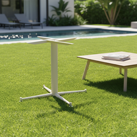 Table de cuisine moderne Hesheng T2011 en acier inoxydable durable avec plateau finition marbre style bois pour usage extérieur et salle à manger de cour