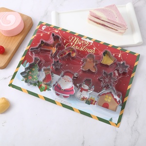 <span class=keywords><strong>2025</strong></span> New 12PC Thép Không Gỉ Cookie Cutter Giáng Sinh Bầu Không Khí Bánh Công Cụ Với Độc Quyền Bản Quyền Thẻ Giấy Bao Bì - Product Image 1