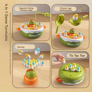 Juguetes Lucky 4 en 1: Juego de Mesa de Dinosaurios Pop-Up, Juego de Pesca Magnética, <span class=keywords><strong>Bolos</strong></span> y Tres en Raya - Product Image 4