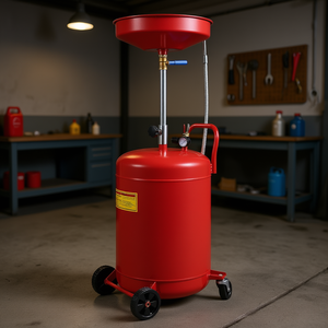 Tanque portátil de drenaje de aceite usado de 20 galones, accionado por aire, con embudo ajustable y válvula reguladora de presión para cambio de aceite. - Product Image 2