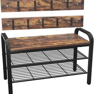 Yuka <b>Shoe</b> Bench With Shelves Retro Color Freestanding Entryway <b>Storage</b> Seatable <b>Shoe</b> Rack For Home Entrance Nordic Style - Product Image 5