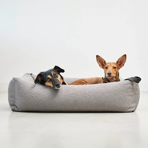 Maßgefertigtes Umweltfreundliches Luxus-Hundebett Großes Hundebett mit Solidem Bouclé-Muster Modisches Hundebett mit PU-Griff - Product Image 3