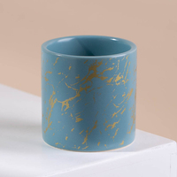 Vente en gros de bocaux à bougie vides en céramique effet marbre de luxe personnalisés pour la fabrication de bougies en bluk