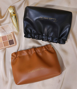 LOGO personnalisé sac de maquillage rouge à lèvres en cuir Pu froissé pour portefeuille pochette de voyage trousse de maquillage petit mini sac de rangement cosmétique - Product Image 2