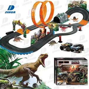 Electric Racing Track Headlights Racing Car Battle Game Kids Slot Toy Set Multiple Specification Hand Controller Including