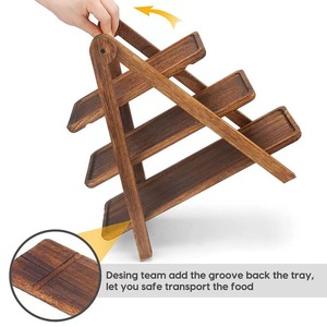 Wooden Tiered Tray 3 Tiers Multipurpose Serving <b>Stand</b> For Dessert Party Kitchen Storage - Product Image 5