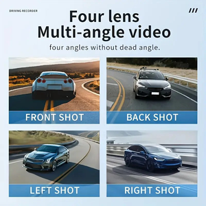 Caméra de tableau de bord HD 4 objectifs 360° avec écran IPS, caméras avant et arrière gauche/droite, mémoire 64 Go, grand angle - <span class=keywords><strong>Prix</strong></span> usine - Product Image 2