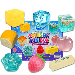 Coffret de 8 jouets sensoriels anti-stress en sucre de malt, créatifs, à récupération lente, souple, pour cadeau de fête, 8 styles différents - Product Image 1