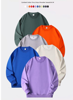Großhandel Herren Unisex Einfarbige Herbst-Hoodies Rundhals-Pullover mit Stickerei Individuelles Logo Polyester/Baumwolle Atmungsaktiv