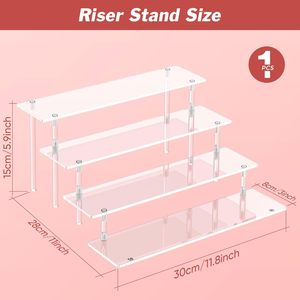 Özel fabrika 4 katlı yükselir raf vitrin fikstür takı raf akrilik ekran standları - Product Image 2
