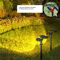 Lampu Tenaga Surya JIANGYU Outdoor 1800mah LED Lumen Tinggi Cahaya Hangat Sudut Dapat Disesuaikan untuk Halaman Rumput Taman Lampu Sorot