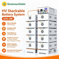 Sistem Penyimpanan Energi Baterai GreensunSolar 10.24kWh LiFePO4 Tegangan Tinggi yang Dapat Ditumpuk 51.2V 200Ah dengan BMS Cerdas WiFi CAN RS485