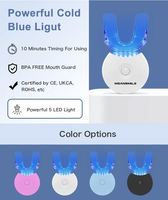 Kit Pemutih Gigi LED Biru yang Ampuh, Mencerahkan Senyum, Pas di Mulut, Aman dan Lembut, Dilengkapi Pelindung Mulut dan Timer