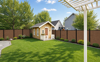 Panneaux de clôture de jardin en alliage d'aluminium aspect bois à faible entretien de 1,8 m pour piscine et projets extérieurs, couleurs personnalisées WPC
