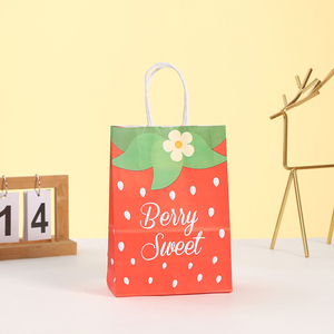 Artículos para Fiestas Temáticas de Fresas, Incluye Bandejas de Papel, Vasos, Bolsas de Regalo de Papel para Año Nuevo y San Valentín - Product Image 3