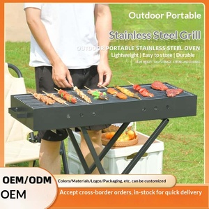 Taşınabilir Paslanmaz Çelik Kömürlü Mangal Katlanabilir Açık Hava Barbekü Izgarası Kamp Bahçe Pikniği Pişirme İçin - Product Image 5