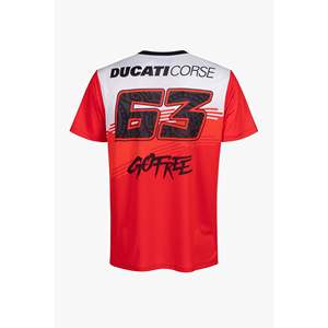 Camiseta de Hombre Blanca de Secado Rápido de Alta Calidad, Diseño 63 Ducati Bagnaia, 100% Poliéster, Anti-Encogimiento, Manga Corta, para Exportación al Por Mayor - Product Image 2