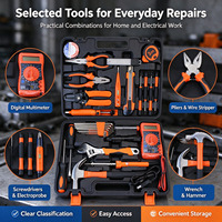 Ensemble d'outils électriques portables de 30 pièces avec multimètre, fer à souder et mallette de transport moulée par soufflage pour la réparation de circuits domestiques et le bricolage